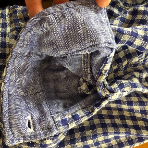 COUPE blue check cotton double layer shirt/pockets - Picture 5 of 7